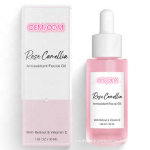 Huile faciale naturelle d&#39;équilibrage de peau d&#39;huile faciale de camélia rose faite sur commande d&#39;ODM d&#39;OEM